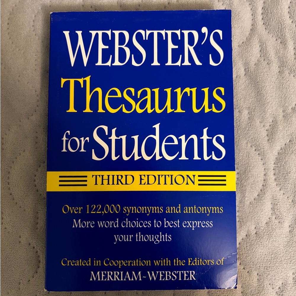 Webster's Blue and Yellow Thesaurus for Students